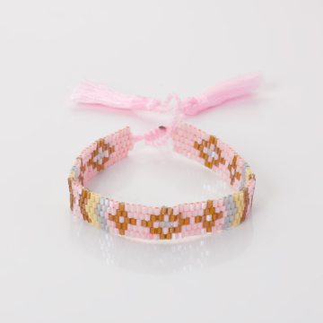 Bransoletka boho 5 rzędowa z koralików Matsuno 17-27cm