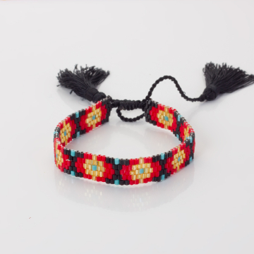 Bransoletka boho 5 rzędowa z koralików Matsuno 17-27cm