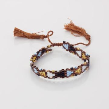 Bransoletka boho 5 rzędowa z koralików Matsuno 17-27cm