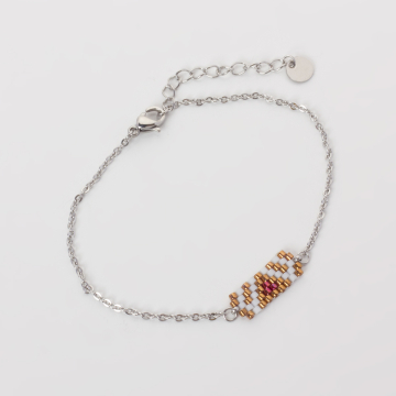 Bransoletka z koralików Toho na łańcuszku ze stali chirurgicznej dł. regulowana