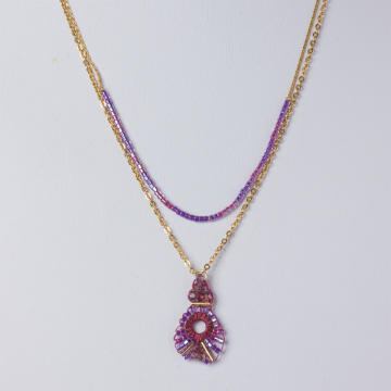 Naszyjnik boho z koralikami Toho na stali chirurgicznej --