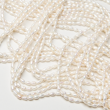 Perły naturalne hodowlane rice 3-4mm