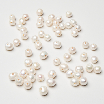 Perły naturalne hodowlane z dużą dziurką potato 9-10mm