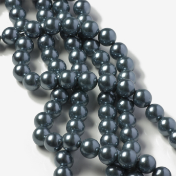 Perły seashell ciemno szare 8mm