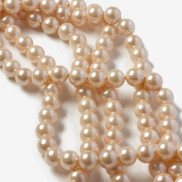 Perły seashell kulki blady łosoś 8mm