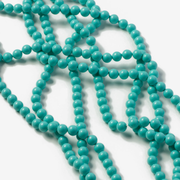 Perły seashell kulki turkusowe 4mm