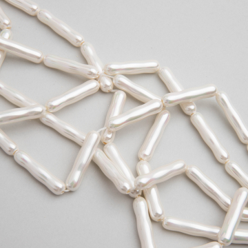 Perły ceramiczne patyczki białe 6x28mm