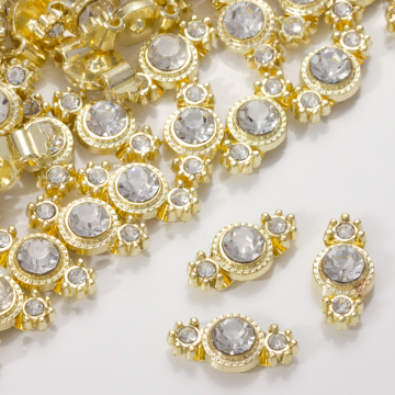 Przekładka z kryształkiem koloru złotego crystal  17mm