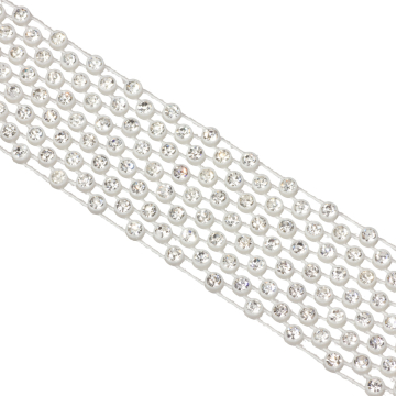 Taśma z kryształkami biała 20x3cm