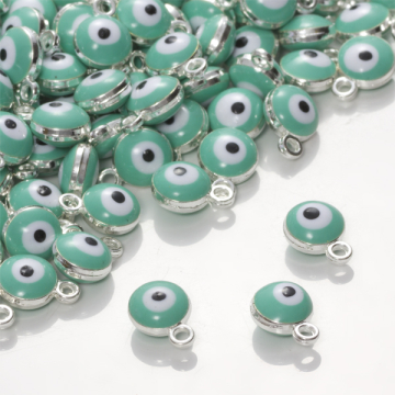 Zawieszka emaliowana oczko turkusowa 7mm