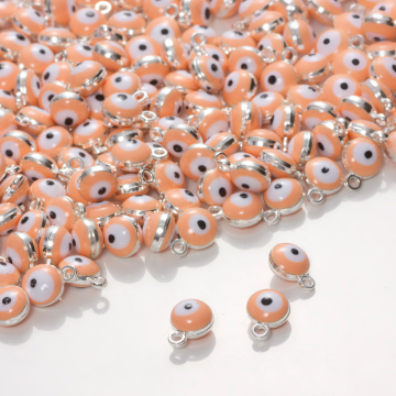 Zawieszka emaliowana oczko brzoskwiniowe 7mm