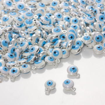 Zawieszka emaliowana oczko błękitne  7mm