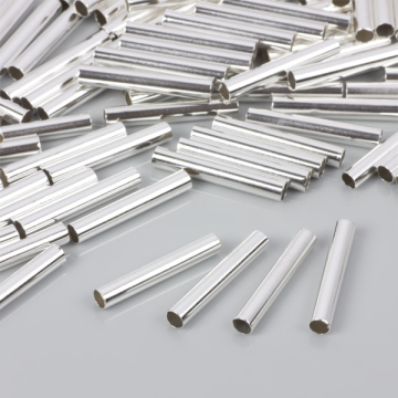 Proste rurki w srebrnym kolorze 25x4mm