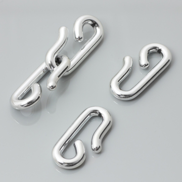 Zapięcie akrylowe srebrne do dużych łańcuchów 34x17mm