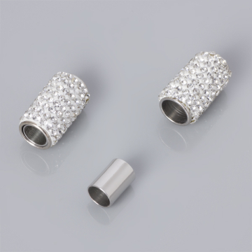 Zapięcie magnetyczne do wklejania z kryształkami crystal 6mm