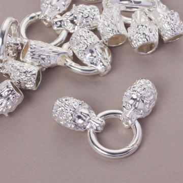 Zapięcie z końcówkami z głową wilka 7.5mm