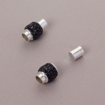 Zapięcie magnetyczne z kryształkami jet 6mm