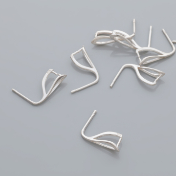 Srebrne sztyfty listki do kamieni AG925 14mm