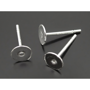Srebrne sztyfty do wklejania z talerzykiem, próba Ag925