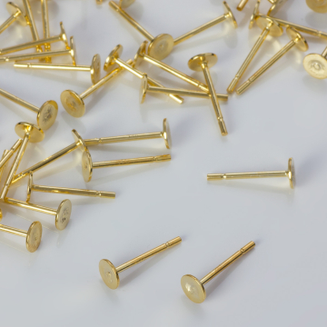Srebrne sztyfty do przyklejania pozłacane próba 925 3mm