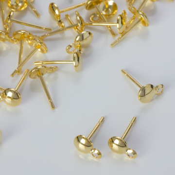 Srebrne sztyfty krążki AG925 pozłacane 5mm