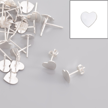 Srebrne kolczyki celebrytki serca AG925 7,5mm