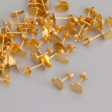 Srebrne kolczyki celebrytki serca AG925 pozłacane 8mm