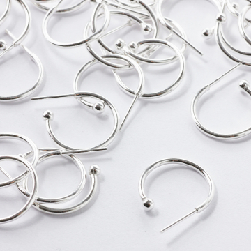 Srebrne sztyfty koła z kulka AG925 18mm