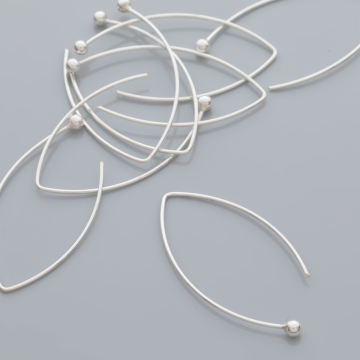 Srebrne bigle "rybki" z kulką 30mm, Ag925