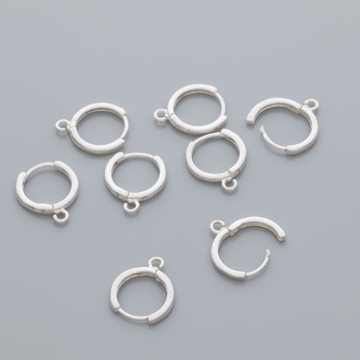 Srebrne bigle zapinane okrągłe AG925 pozłacane12mm