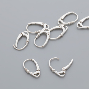 Srebrne bigle angielskie z kulką i sprężynką AG925 18mm