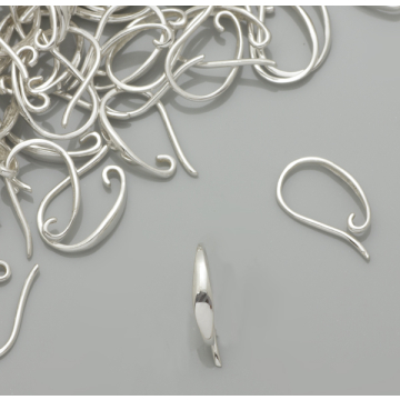 Srebrne bigle zawijane otwarte AG925 14mm