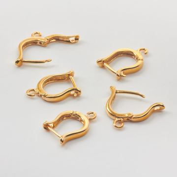 Srebrne bigle zamykane podkowy AG925 pozłacane 17mm