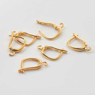 Srebrne bigle zamykane delikatatne AG925 pozłacane 18mm