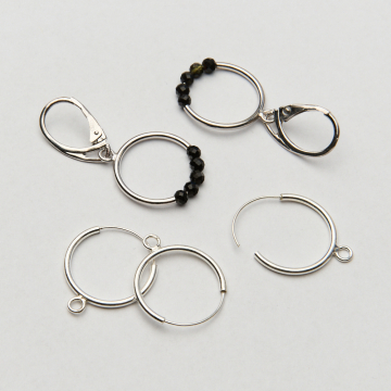 Srebrna baza kolczyka do drobnych kamieni AG925 19mm