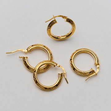 Srebrne kolczyki koła ozdobne AG925 pozłacane 21,5mm