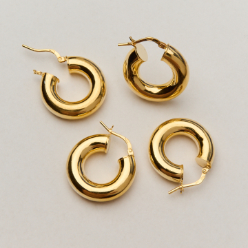 Srebrne kolczyki koła grube AG925 pozłacane 22,5mm