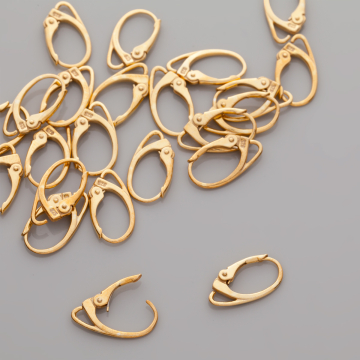 Srebrne bigle angielskie z haczykiem AG925 pozłacane 18,5mm