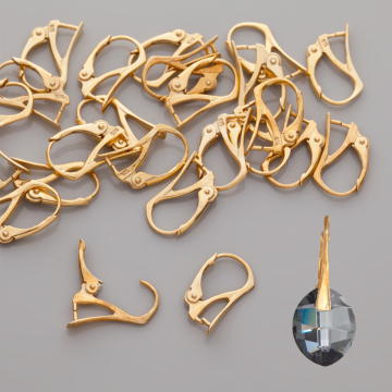 Srebrne bigle angielskie diamentowe AG925 pozłacane 17mm