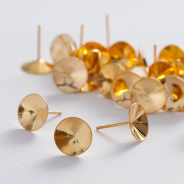 Srebrne bigle otwarte do rivoli z rantem AG925 pozłacane 6mm