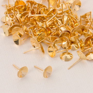 Srebrne sztyfty do rivoli pozłacane ag925 8mm