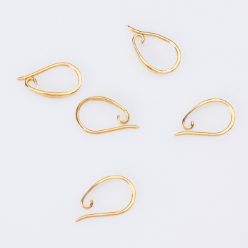 Srebrne bigle zwijane otwarte AG925 pozłacane 14mm