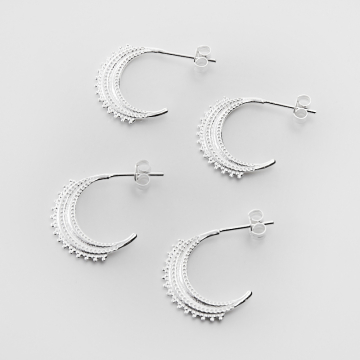 Srebrne kolczyki księżyce mistyczne AG925 19,5mm