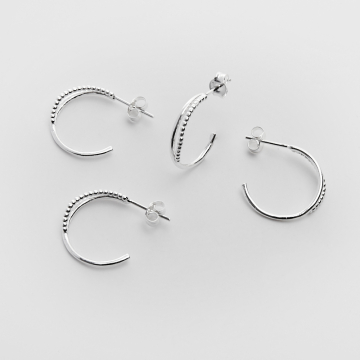 Srebrne kolczyki dwa koła AG925 19mm