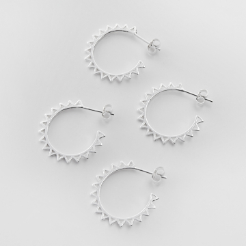 Srebrne kolczyki koła z ząbkami AG925 24mm