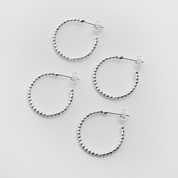 Srebrne kolczyki koła skręcane AG925 24mm