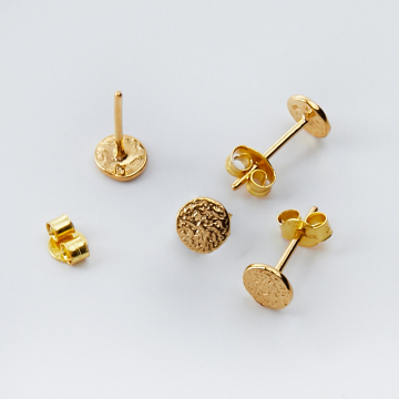 Srebrne kolczyki sztyfty mini kółeczka AG925 pozłacane 5,5mm