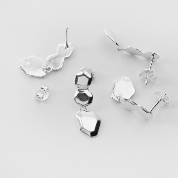 Srebrne kolczyki sztyfty bryłki AG925 23mm