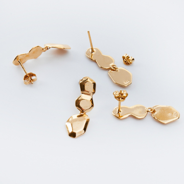 Srebrne kolczyki sztyfty bryłki AG925 pozłacane 23mm