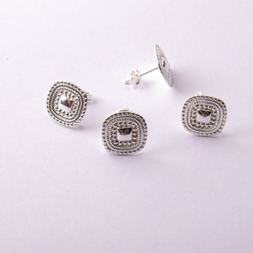Srebrne kolczyki tarcze AG925 13x12,5mm